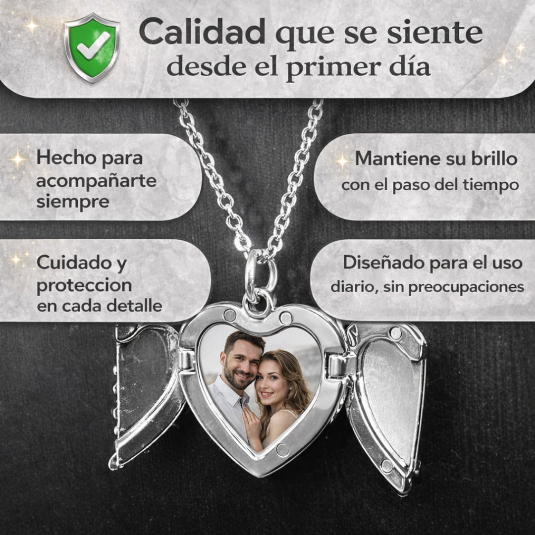 Collar Corazón Ángel Personalizado
