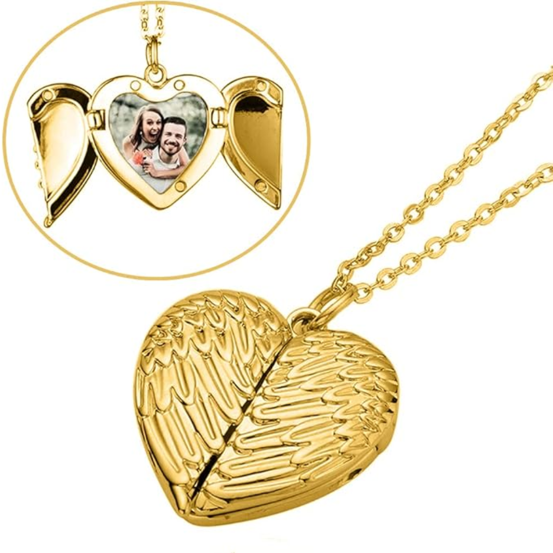 Collar Corazón Ángel Personalizado